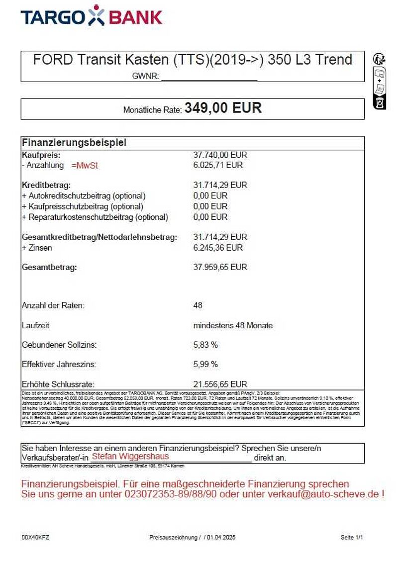 Ford Transit 350 L3H2 200000km Garantie LaderaumschutzP Kamera Carplay/Andr. Auto PDCv+h